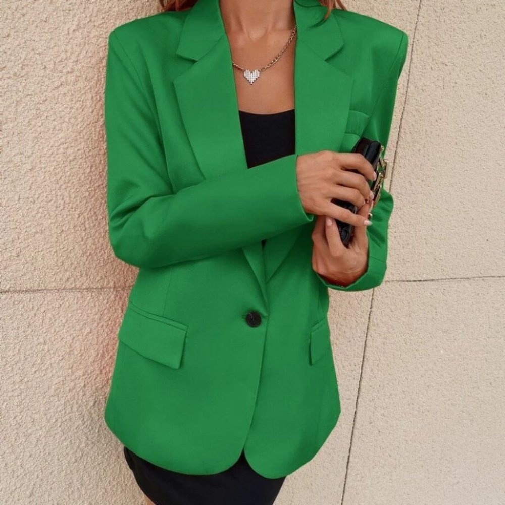 GREEN single button Blazer Jacket - Picture 5 of 12